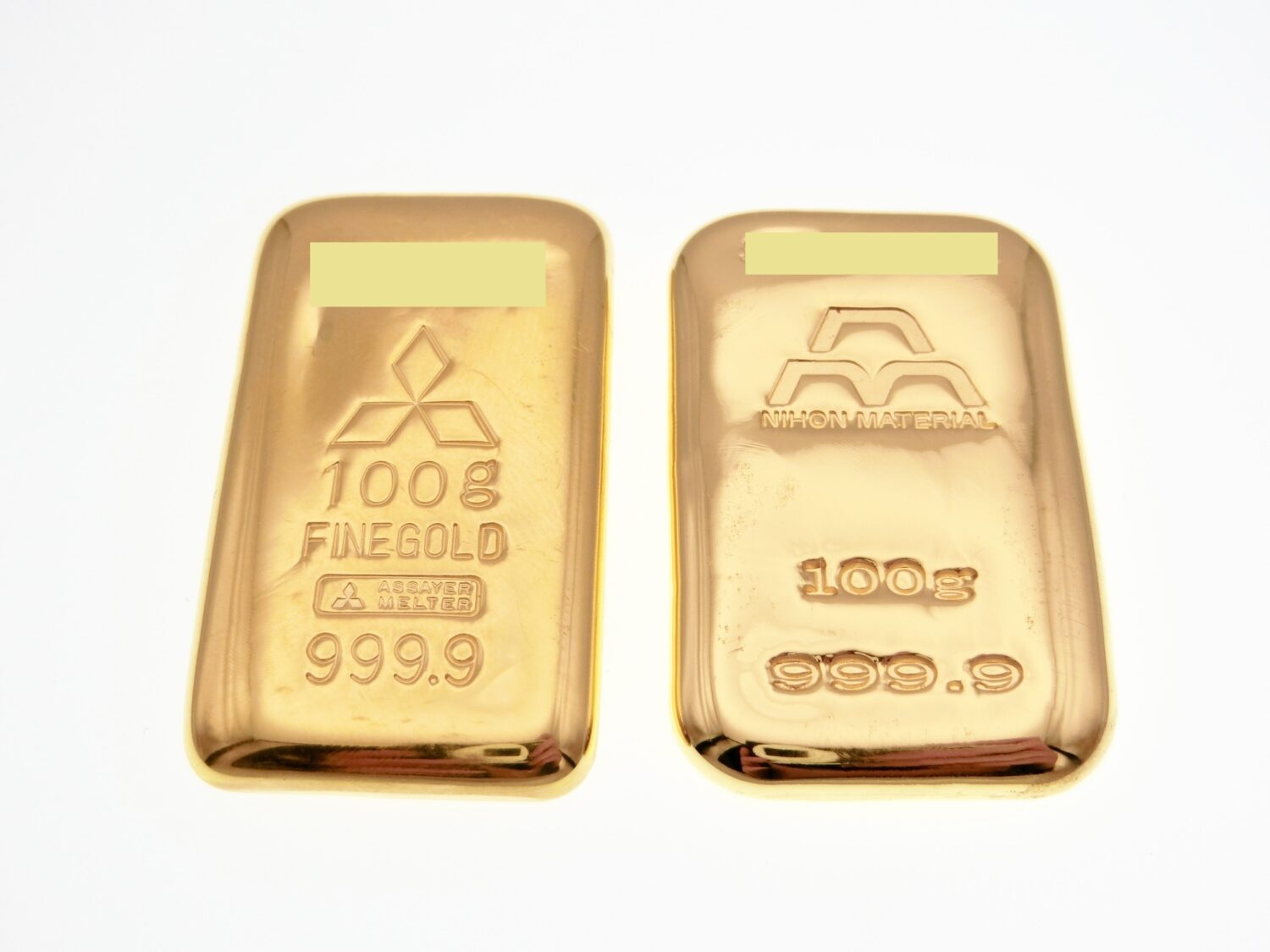 インゴット買取 純金のインゴット100gを2枚買取りました！津山市で金、プラチナの買取なら質屋の中島へお任せください！　真庭　美作　佐用　岡山　M